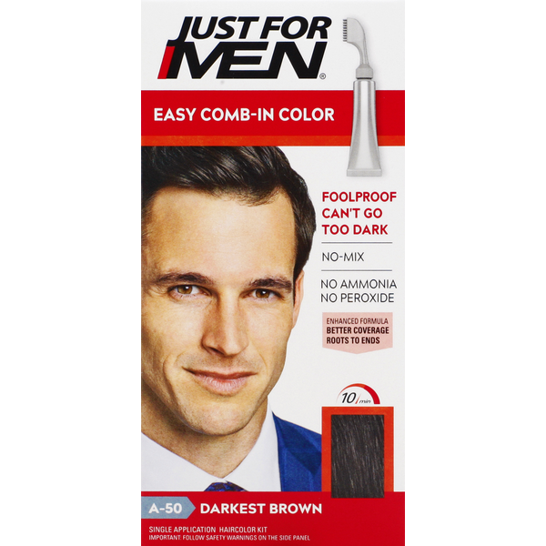 Just For Men Easy Comb-In Color, Darkest Brown A-50