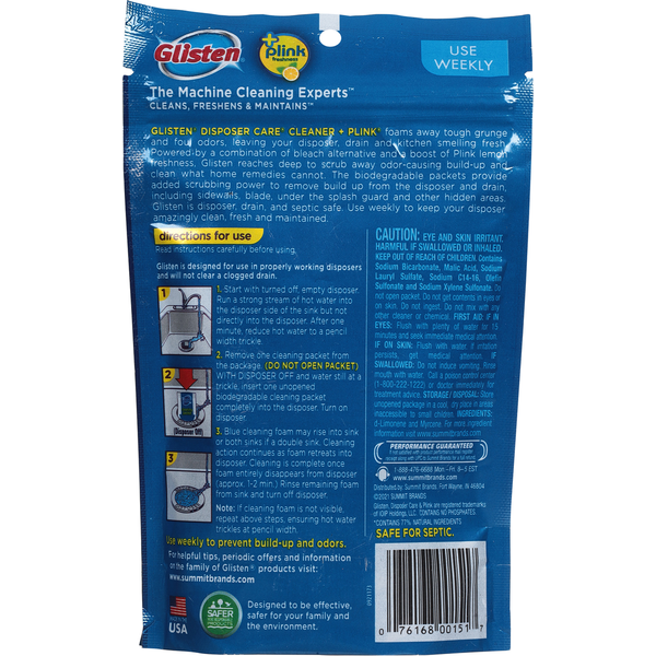 Glisten Disposer Care Lemon Foaming Cleaner with Bleach Alternative