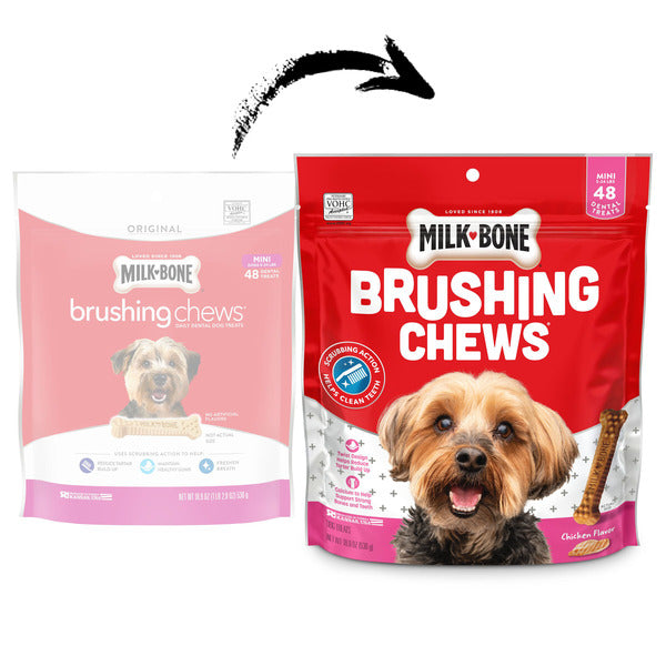 Milk-Bone Brushing Chews Daily Dental Dog Treats, Mini, 48 Bones