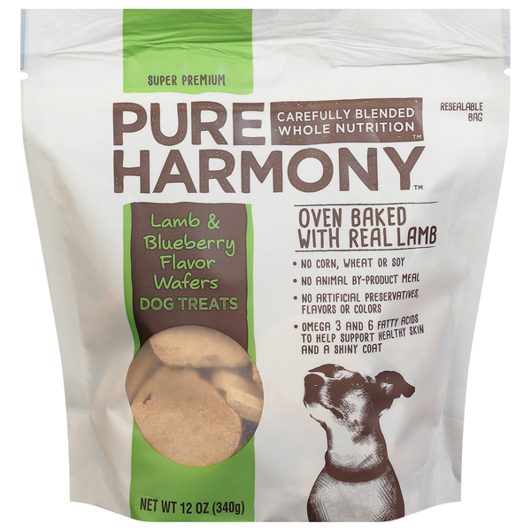 Pure Harmony Dog Treats, Super Premium, Lamb & Blueberry Flavor, Wafers