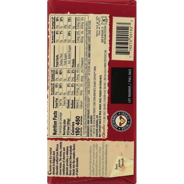 Chocolove Cherries & Almonds in Dark Chocolate, 55% Cocoa