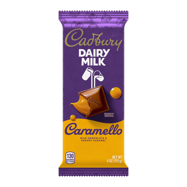 CADBURY DAIRY MILK CARAMELLO Milk Chocolate Caramel Candy Bar, 4 oz