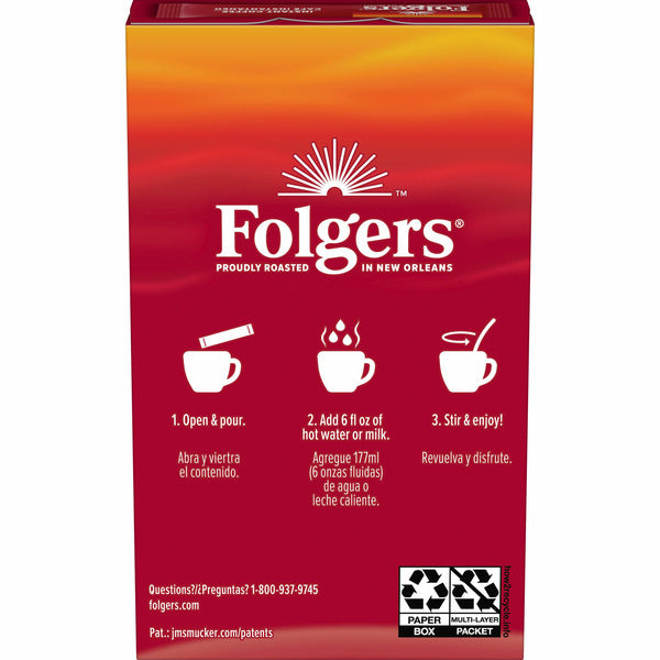 Folgers Instant Coffee Crystals Classic Roast Single Serve Packets