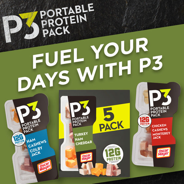 P3 Portable Protein Pack with Turkey, Ham & Cheddar Cheese