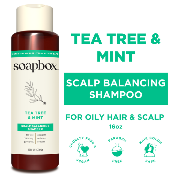 Soapbox Tea Tree & Mint Scalp Balancing Shampoo for Oily Hair