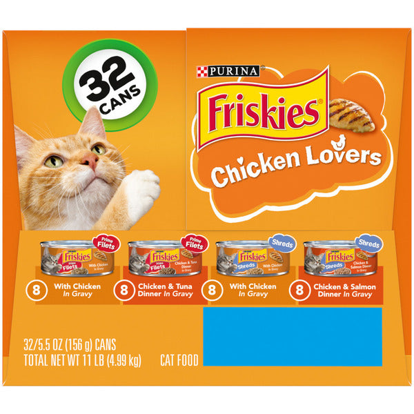 Purina Friskies Gravy Wet Cat Food , Chicken Lovers Prime Filets & Shreds