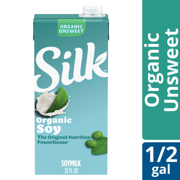 Silk Soy Milk, Organic Unsweet, Shelf Stable, Dairy Free, Lactose Free, Vegan Milk with 8g Protein per Serving, 32 FL OZ Quart DestGlow