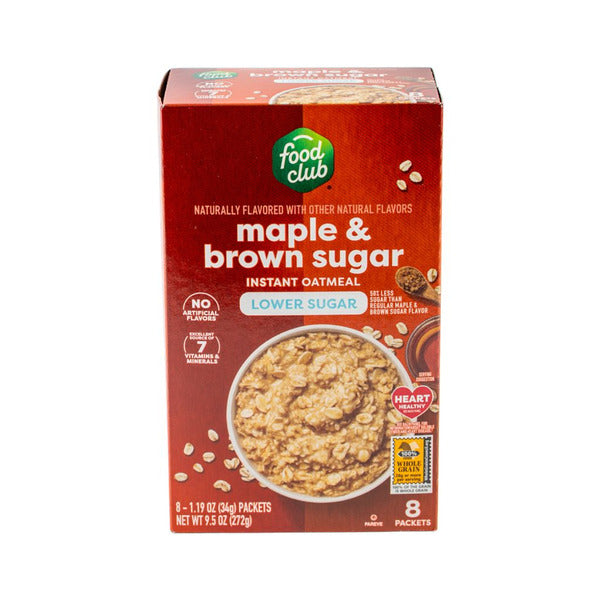 Food Club Maple & Brown Sugar Instant Oatmeal