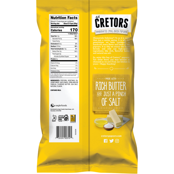 GH Cretors Popcorn, Farmhouse Butter
