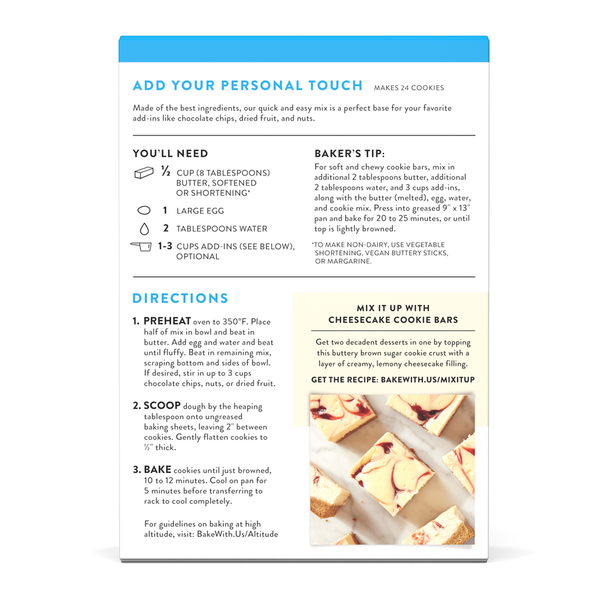 King Arthur Baking Company Gluten-Free Cookie Mix, Non-GMO Project Verified, Certified Kosher, Non-Dairy