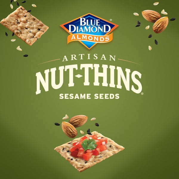 Blue Diamond Artisan Almond Rice Crackers, Sesame Seed