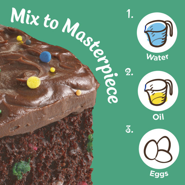 Pillsbury Funfetti Chocolate Cake Mix with Candy Bits, 15.25 Oz Box
