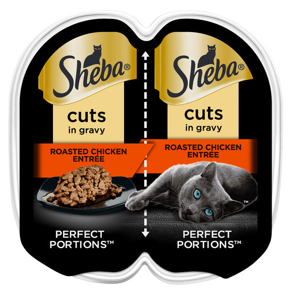 SHEBA PERFECT PORTIONS Cuts in Gravy Roasted Chicken Entrée Cat Food Twin Pack