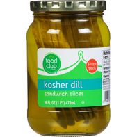 Food Club Pickles, Kosher Dill, Sandwich Slices️ DestGlow