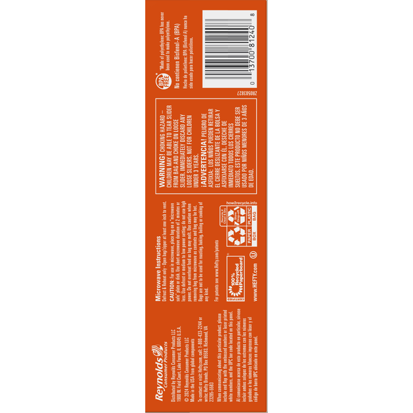 Hefty Quart Storage Slider Bags Value Pack
