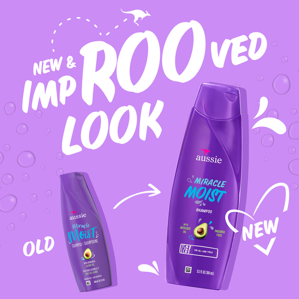 Aussie Paraben-Free Miracle Moist Shampoo with Avocado & Jojoba