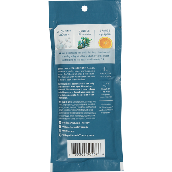 Village Naturals Therapy Mineral Bath Soak, Concentrated, Tension, Cedar Citrus