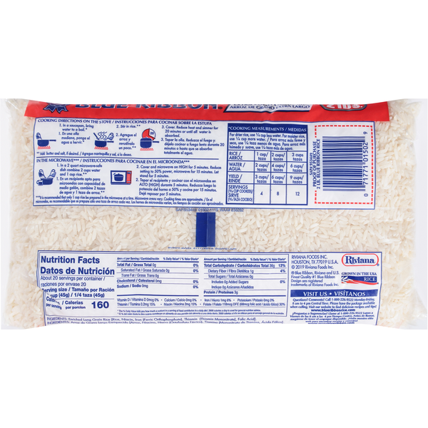 Blue Ribbon Rice, Extra Long Grain, Enriched