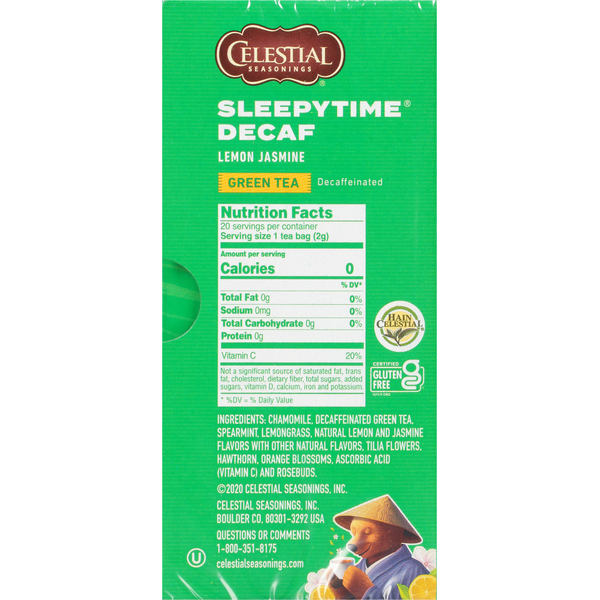 Celestial Seasonings Green Tea, Decaf, Lemon Jasmine, Tea Bags