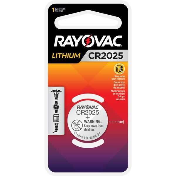 RAYOVAC Lithium Coin Cell Batteries Size 2025 3V