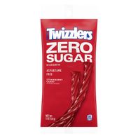 TWIZZLERS Zero Sugar Twists Strawberry Flavored Licorice Style, Candy Bag, 5 oz