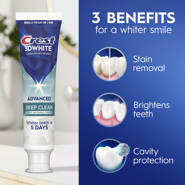 Crest 3DWhite Advanced Toothpaste, Deep Clean