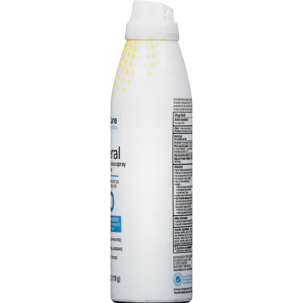 TopCare Sunscreen Continuous Spray, Mineral, Broad Spectrum SPF 30