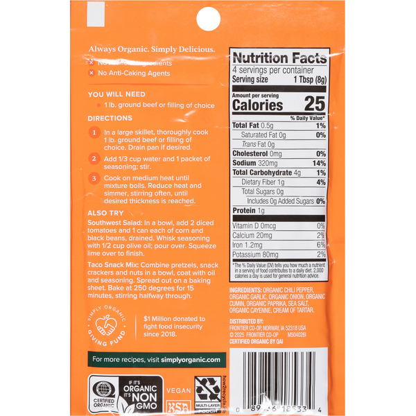 Simply Organic Southwest Taco Mix