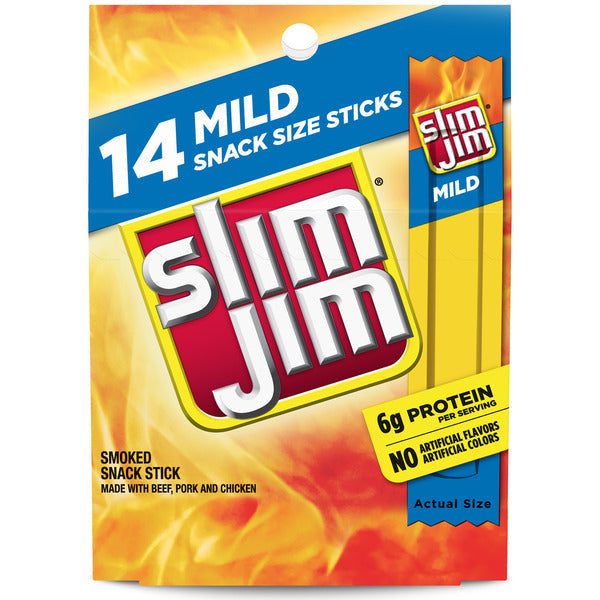 Slim Jim Smoked Meat Sticks, Mild Flavor