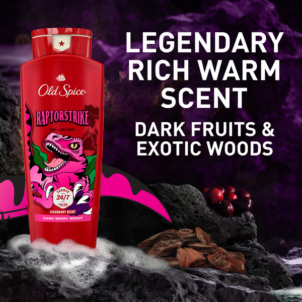 Old Spice Body Wash for Men, 24/7 Shower Clean, Raptorstrike