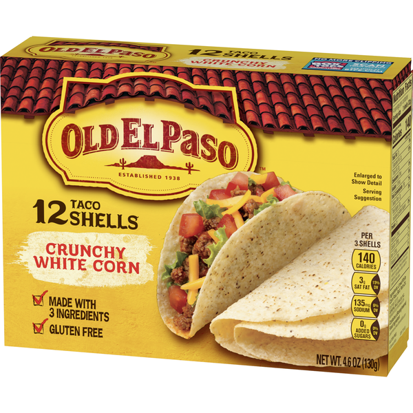Old El Paso Crunchy White Corn Taco Shells, Gluten Free