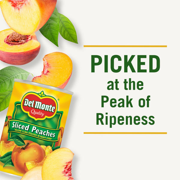 Del Monte Yellow Cling Sliced Peaches in Heavy Syrup, Canned Fruit