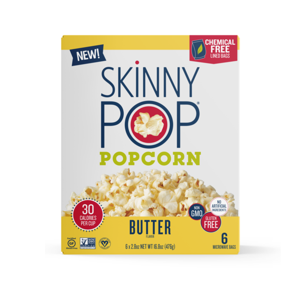 SkinnyPop Microwave Popcorn, Butter