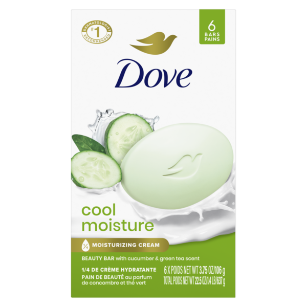 Dove Beauty Bar Soap Cool Moisture Cucumber & Green Tea Scent