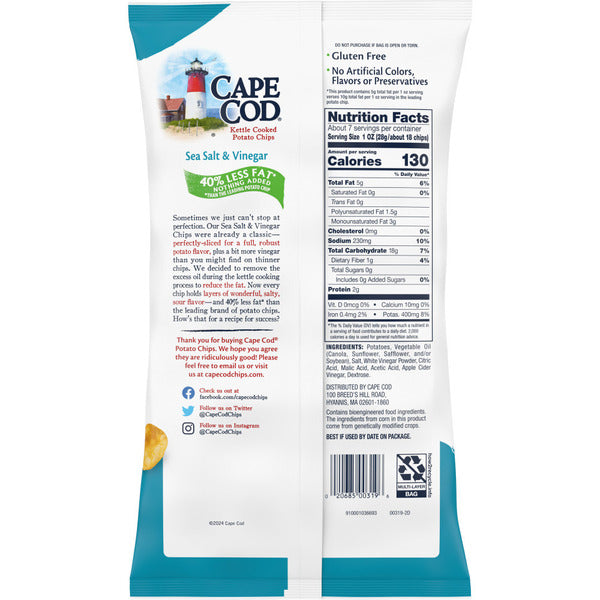 Cape Cod Less Fat Salt & Vinegar Chips
