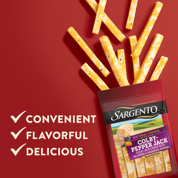 Sargento Natural Colby-Pepper Jack Cheese Sticks, 12-Count