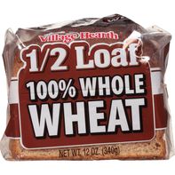 Village Hearth Bread, Half Loaf, 100% Whole Wheat️