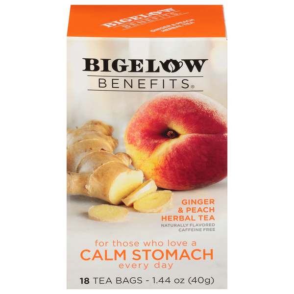Bigelow Benefits Ginger & Peach Herbal Tea Tea Bags