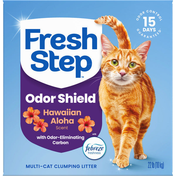 Fresh Step Odor Shield Multi Cat Clumping Litter with Febreze Freshness, Hawaiian Aloha