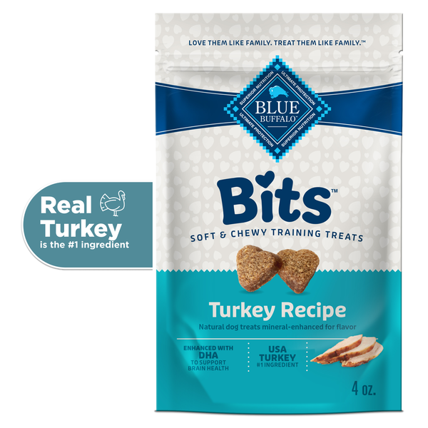Blue Buffalo BLUE Bits Natural Soft-Moist Training Dog Treats, Turkey Recipe