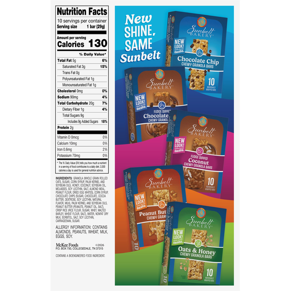Sunbelt Bakery Chewy Peanut Butter Chocolate Chip Granola Bars