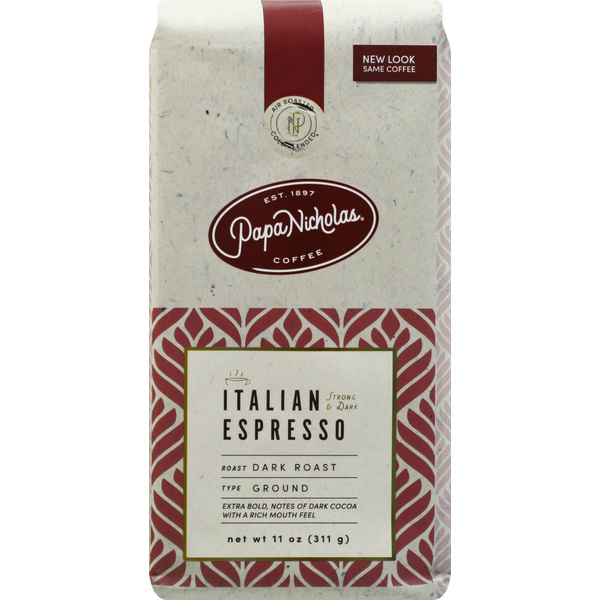 PapaNicholas Coffee Coffee, Ground, Dark Roast, Italian Espresso
