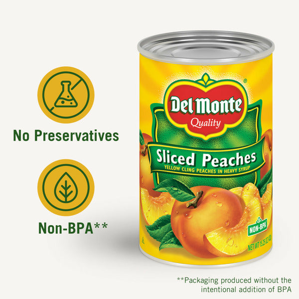 Del Monte Yellow Cling Sliced Peaches in Heavy Syrup, Canned Fruit
