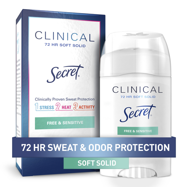 Secret Clinical Strength Soft Solid Antiperspirant and Deodorant, Free & Sensitive