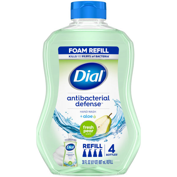 Dial Antibacterial Defense Fresh Pear Foaming Hand Soap Refill, 30 fl oz
