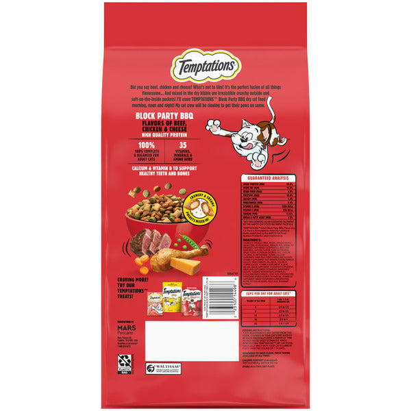 TEMPTATIONS Complete Nutrition Block Party BBQ Flavor Adult Dry Cat Food