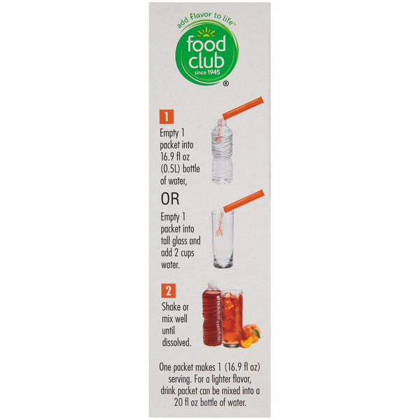Food Club Peach Iced Tea Low Calorie Drink Mix