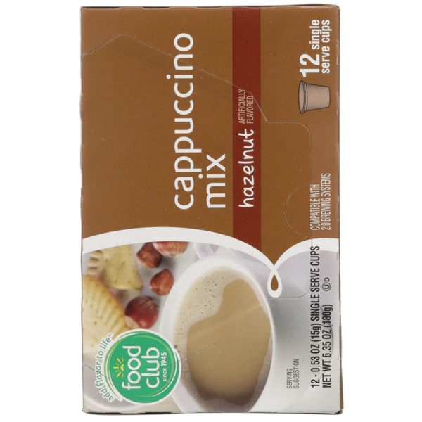 Food Club Hazelnut Cappuccino Mix Single Serve Cups