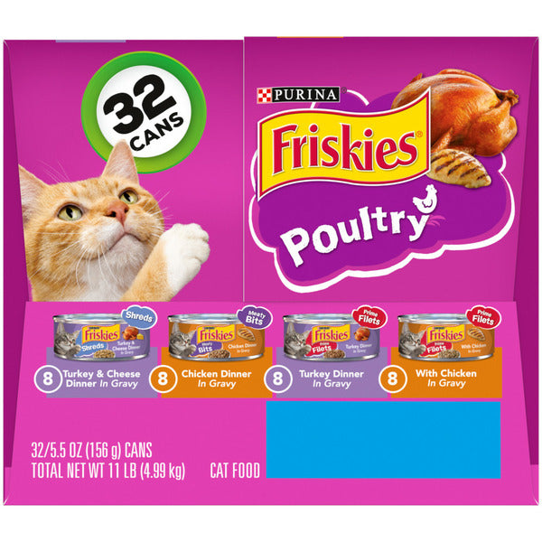 Purina Friskies Gravy Wet Cat Food , Poultry Shreds, Meaty Bits & Prime Filets