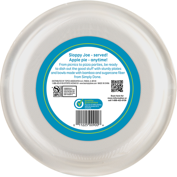 Simply Done Compostable 8.5 Inch Lunch Plates